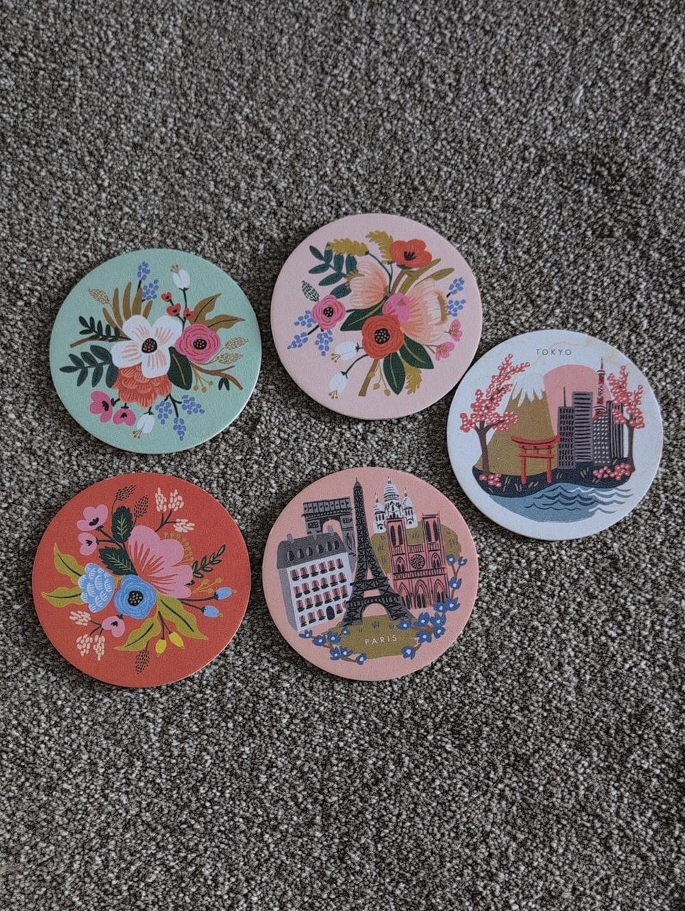 Set of 5 Rifle Paper Co. Coasters